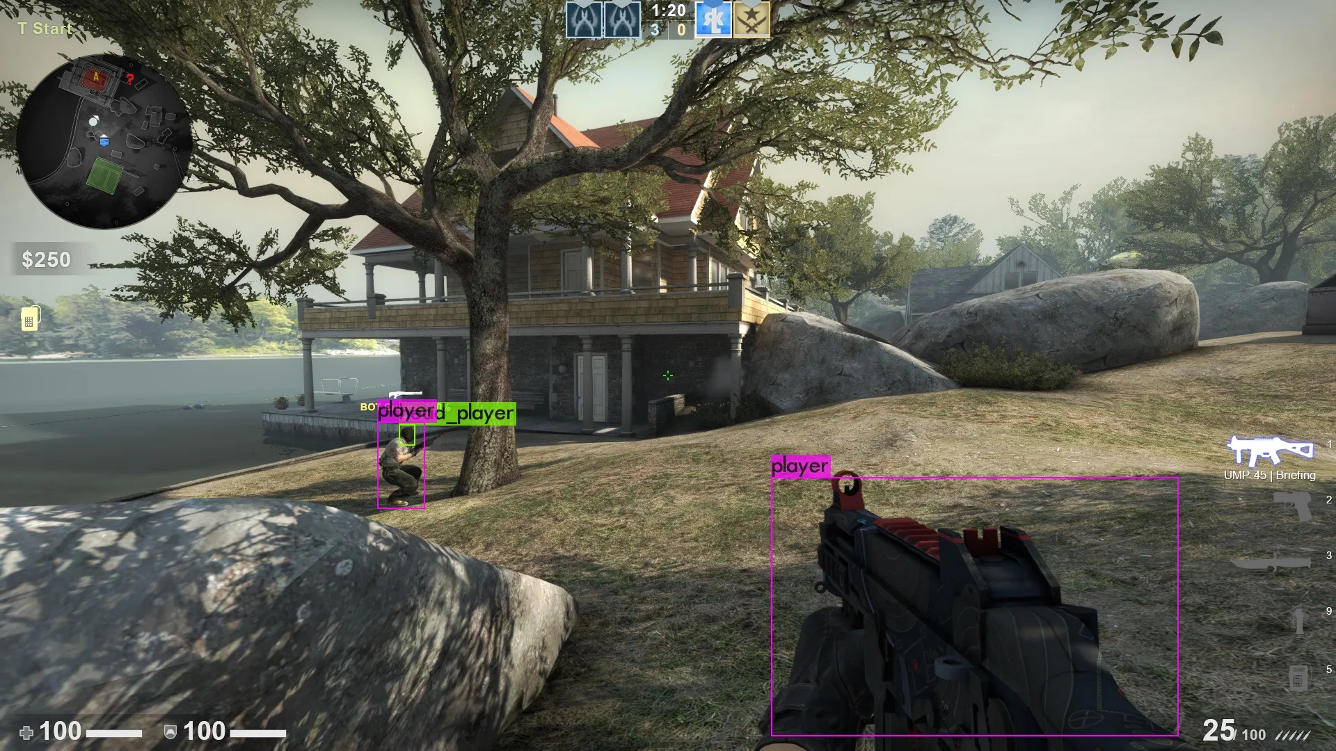 Example prediction of an image taken from CS:GO